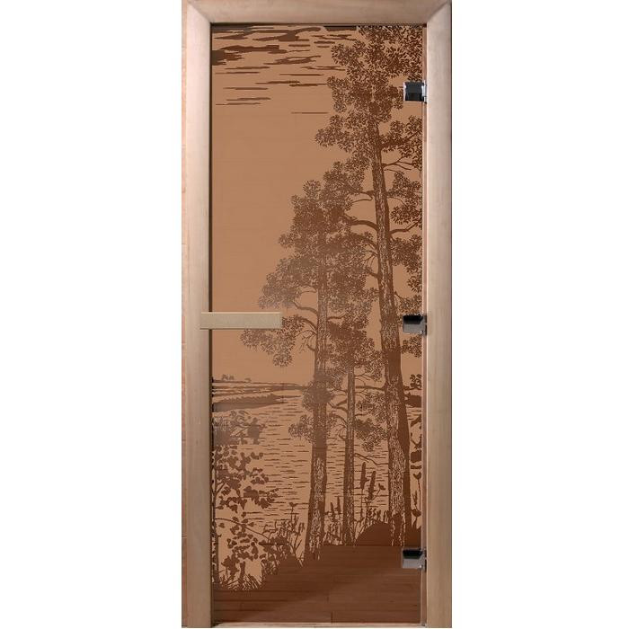 Дверь для сауны стеклянная Doorwood DW01271 Рассвет бронза матовая 700х1900 мм