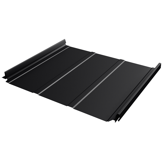 Кликфальц Grand Line Pro Line Satin Matt TX 0,5 мм Ral 9005 черный с пленкой на замках резка