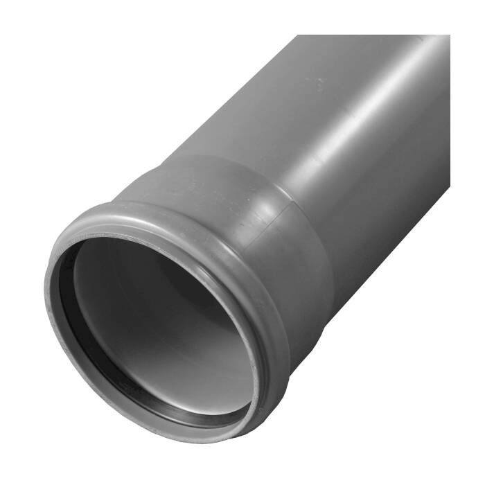 Труба PP-H с раструбом серая OPTIMA Дн 110х2,2 б/нап L=1,0м в/к VALFEX 211100100
