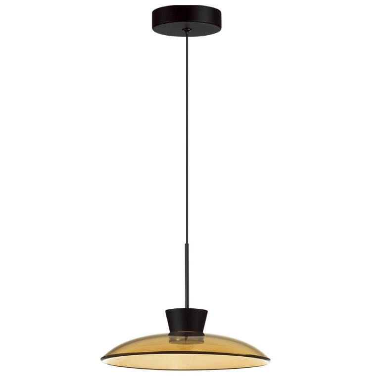 Подвес Odeon Light Saucer L-Vision ODL24 321 5055/9LA 3000К 9W черный/янтарный