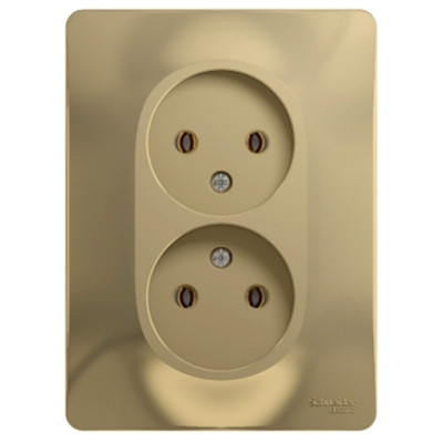 Розетка Schneider Electric Glossa GSL000420 двухместная без заземления титан