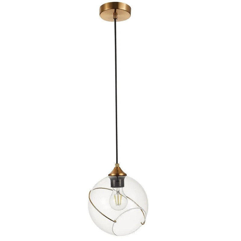 Светильник подвесной Evoluce Satturo SLE103103-01 E27 1х60W золотистый/прозрачный