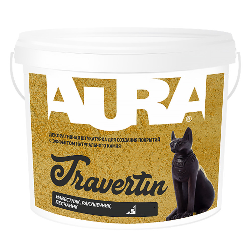 Штукатурка декоративная Aura Dekor Travertin белая 8 кг