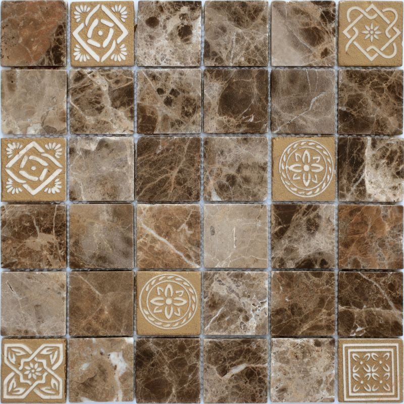 Мозаика из камня Leedo Ceramica Art Emperador Dark Mat 300x300x8 мм