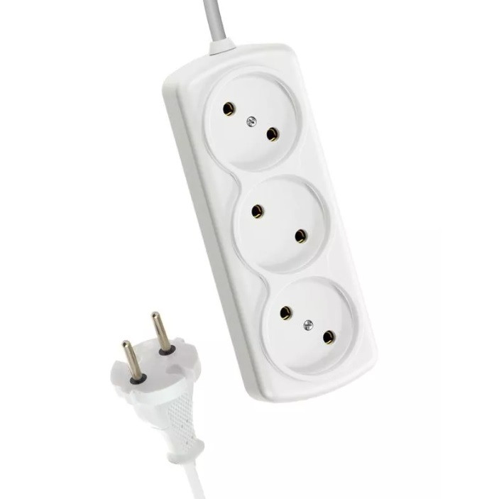 Удлинитель Космос YKsm3m-3g(6A)S 3х3 м 6А IP20 ПВС 2х0,75