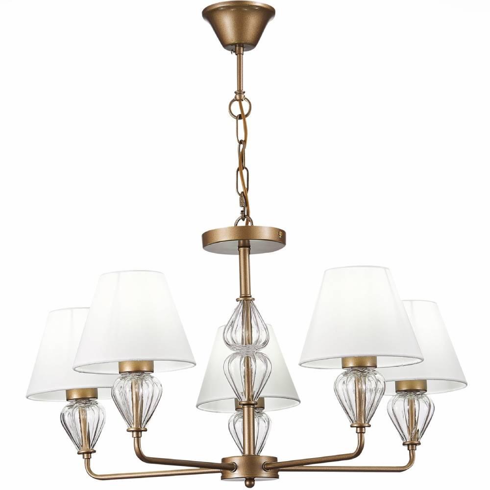 Светильник подвесной Evoluce Dalida SLE107423-05 золотистый/белый E14 5х60W