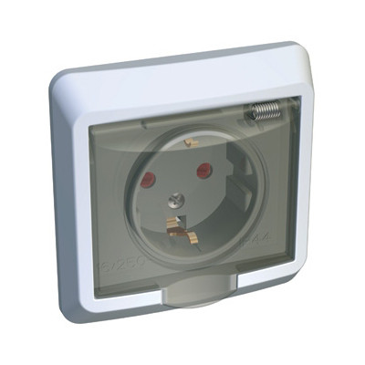 Розетка Schneider Electric Этюд IP44 PC16-044k одноместная кремовая