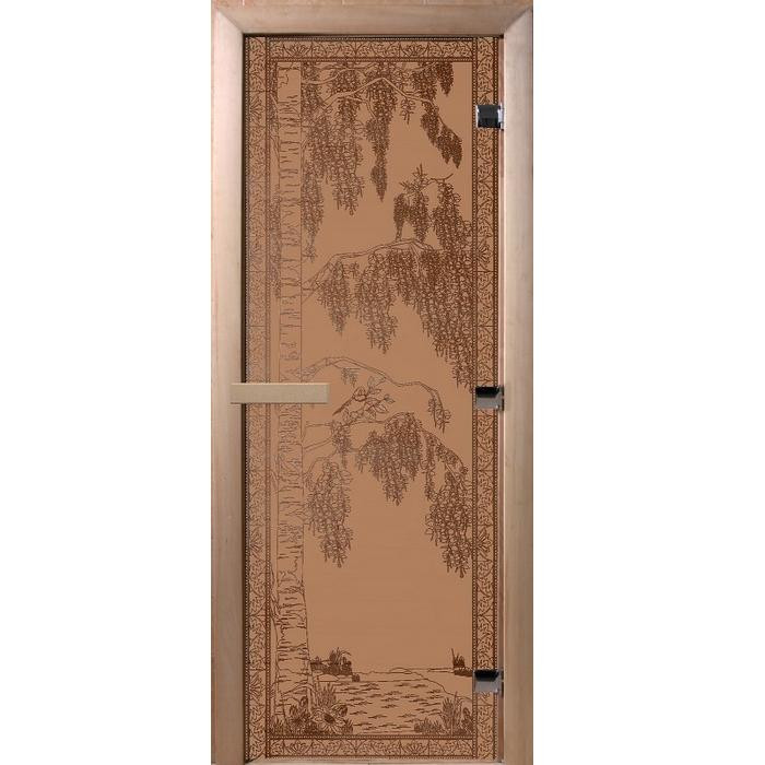 Дверь для сауны стеклянная Doorwood DW00906 Березка бронза матовая 800х2000 мм