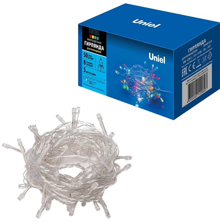 Гирлянда светодиодная Uniel UL-00005250 ULD-S0500-050/DTA IP20 Multi 5 м