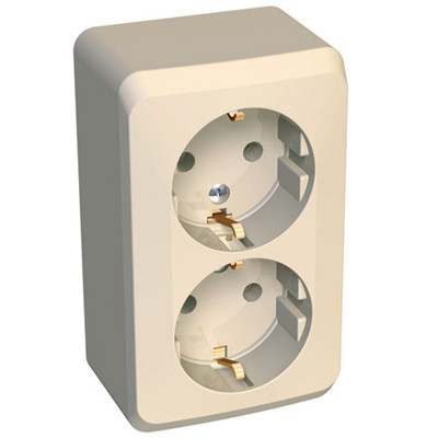 Розетка Schneider Electric Этюд PA16-007k двухместная кремовая