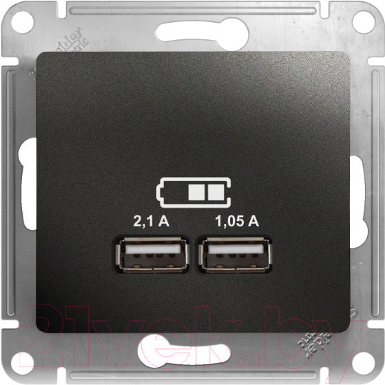 Механизм USB розетки Schneider Electric Glossa GSL000733 антрацит