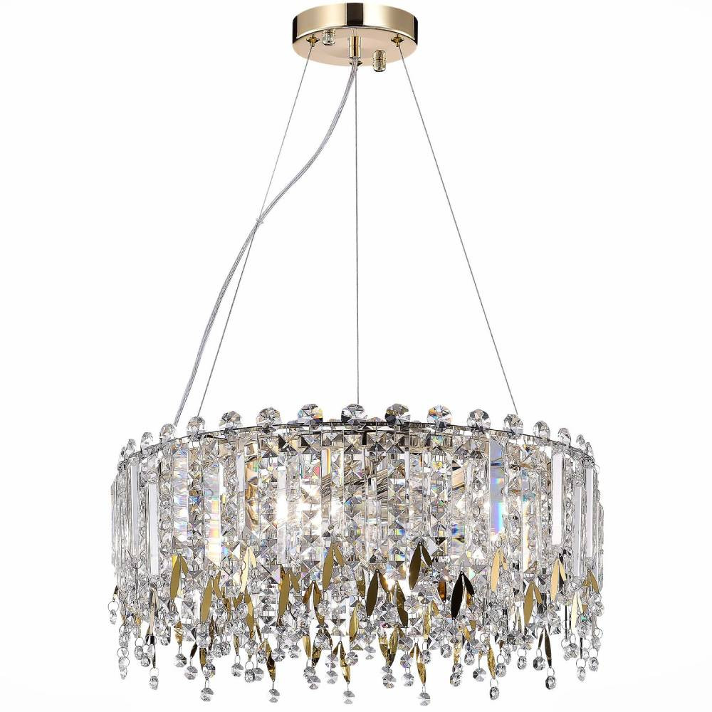 Люстра подвесная ST Luce Desio SL1655.203.06 золотистый/прозрачный E14 6х40W