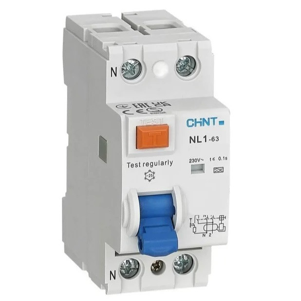 Выключатель дифференциального тока Chint NL1-63 (R) 200823 2п 16А 10мА AC 6кА