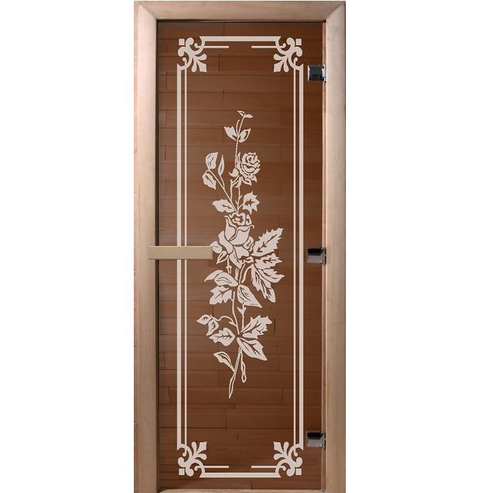 Дверь для бани Doorwood DW01286 700х1900 мм бронза Розы