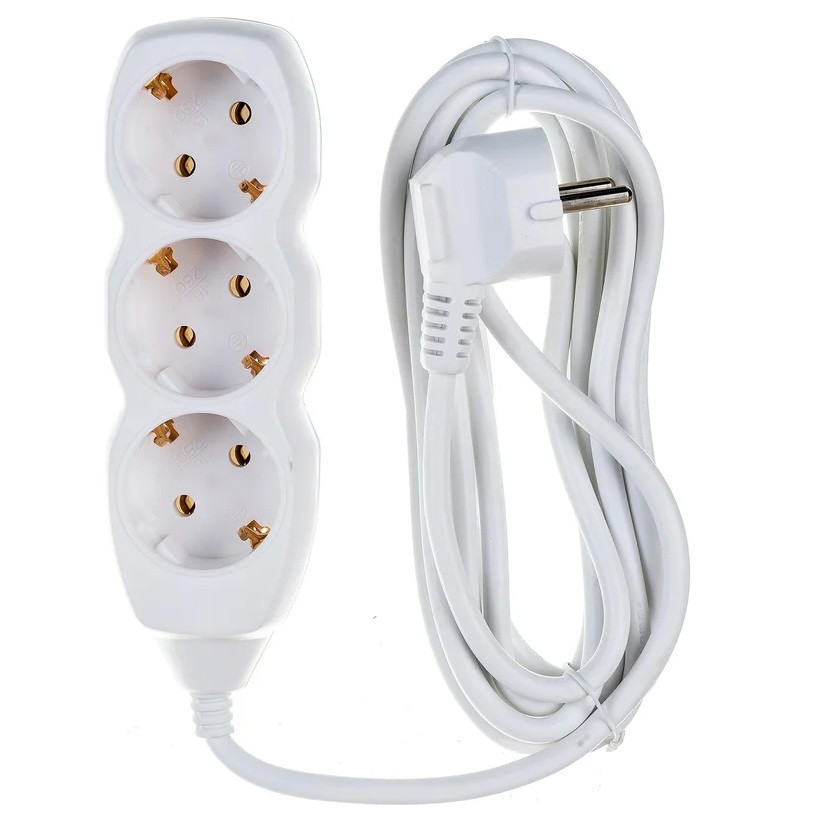 Удлинитель Космос YKsm3m-3g-Z(K) 3х3 м 16А IP20 ПВС 3х1 с заземлением