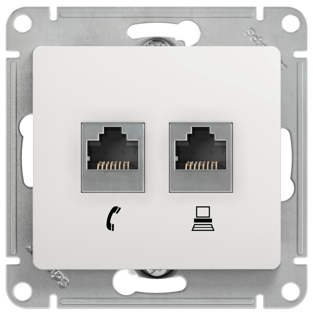 Розетка компьютерная и телефонная Schneider Electric Glossa GSL000185