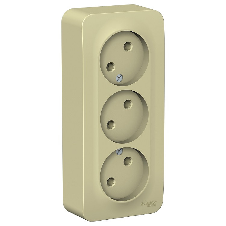 Розетка Schneider Electric Blanca BLNRA000317 трехместная без заземления с изолирующей пластиной бежевая