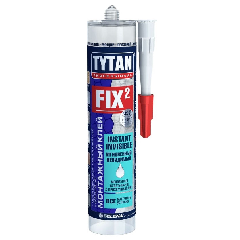 Клей гибридный монтажный Tytan Professional Fix² Instant Invisible прозрачный 290 мл