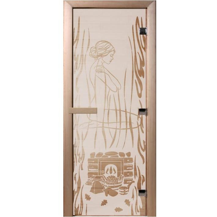 Дверь для сауны стеклянная Doorwood DW01498 Волшебный пар сатин 700х1900 мм сатин