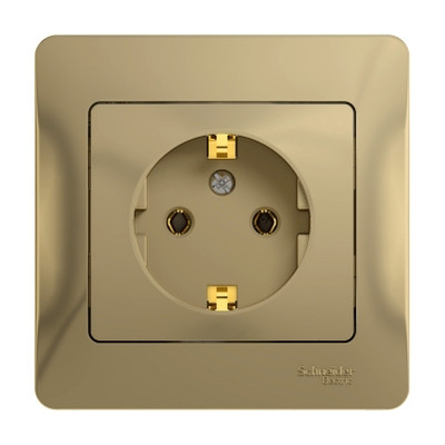 Розетка Schneider Electric Glossa GSL000442 одноместная с заземлением титан