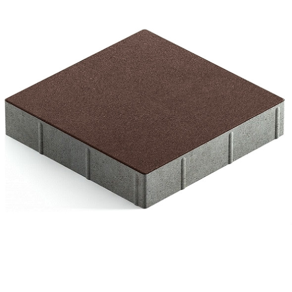 Тротуарная плитка Steingot Color Mix из серого цемента с частичным прокрасом квадрат темно-коричневая 300х300х60 мм