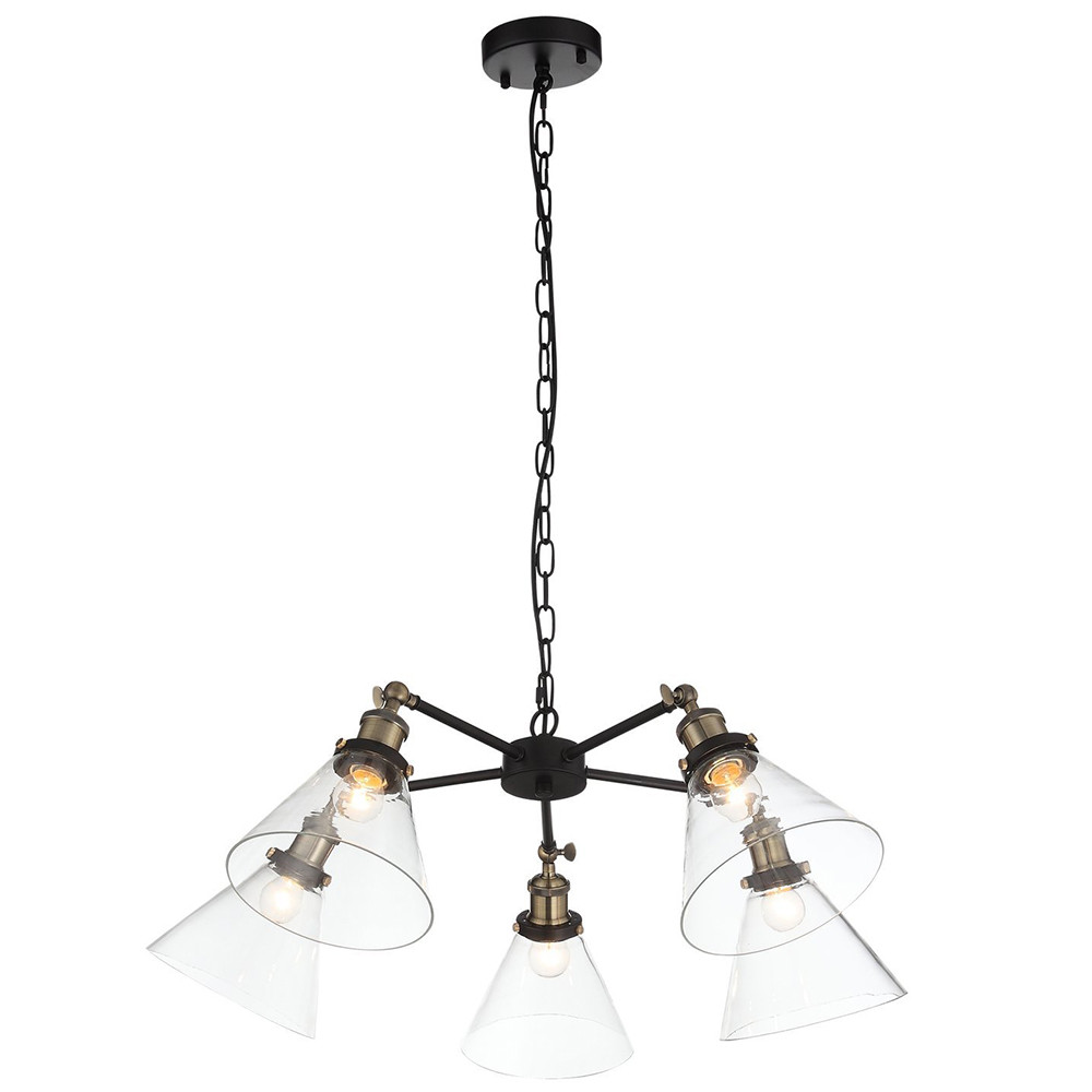 Люстра подвесная ST Luce Evoluto SL237.413.05 черный матовое золото прозрачный E27 5х60W
