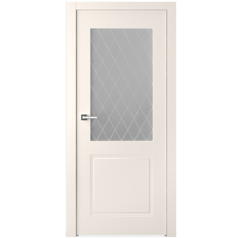Дверное полотно Belwooddoors Кремона 2 эмаль жемчуг со стеклом 2000х800 мм