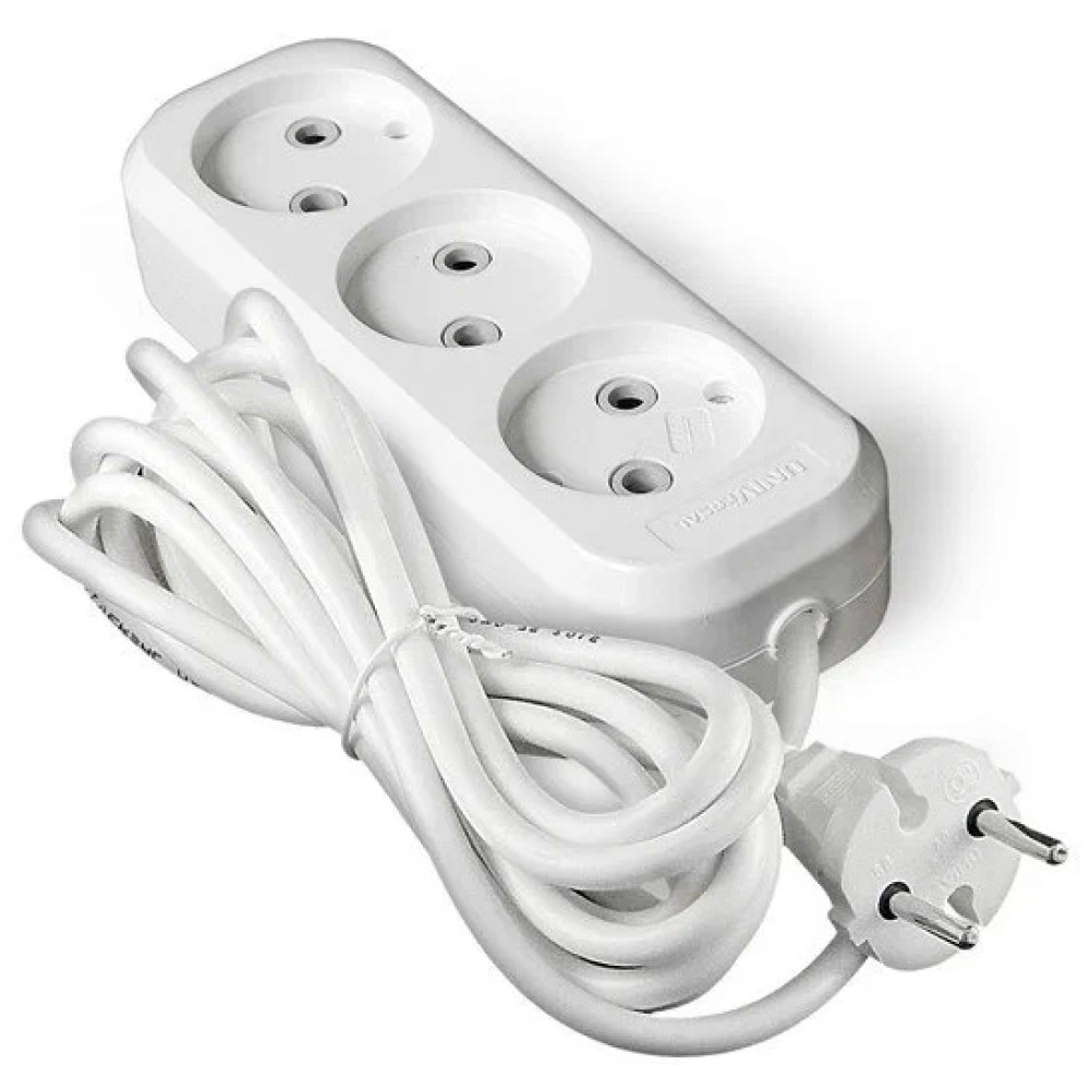 Удлинитель UNIVersal 639М-03 6А IP20 У6-639М ПВС 2х0,75 3 м без заземления