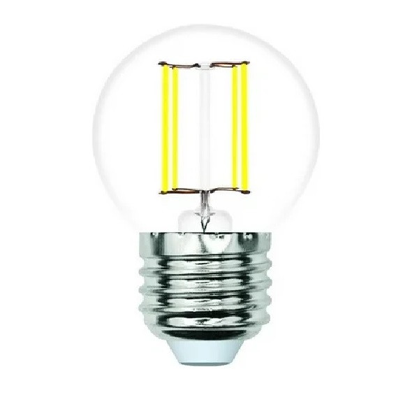 Лампа светодиодная Volpe LED-G45-4W/3000K/E27/CL/SLF шар Е27 4Вт 3000K