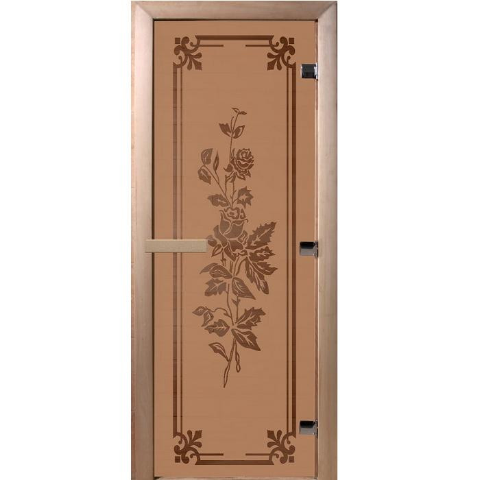 Дверь для бани Doorwood DW01285 700х1900 мм бронза матовая Розы