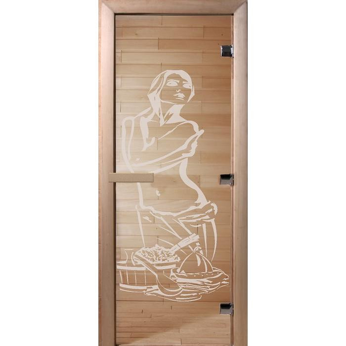 Дверь для сауны стеклянная Doorwood DW01047 Искушение прозрачная 700х1900 мм