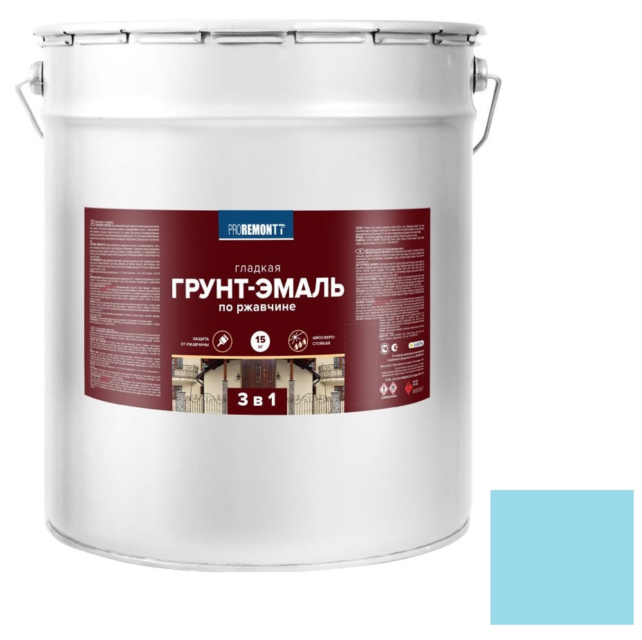Грунт-эмаль Proremontt 3 в 1 голубая 15 кг
