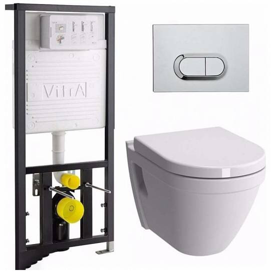 Унитаз подвесной Vitra S50 Rim-Ex 9003B003-7201 с инсталляцией