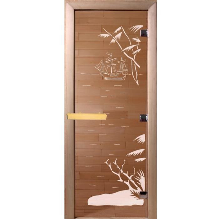 Дверь для бани Doorwood DW00042 800х2000 мм Голубая лагуна