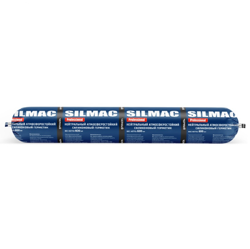 Клей-герметик силиконовый нейтральный Silmac Professional черный 590 мл