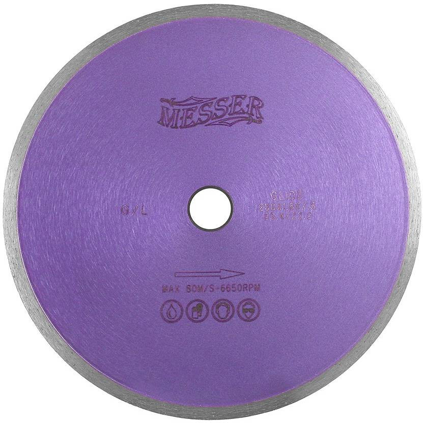 Диск алмазный для резки гранита Messer G/L 400D-2.4T-7.5W-25.4/32 Д.О сплошная кромка мокрый рез