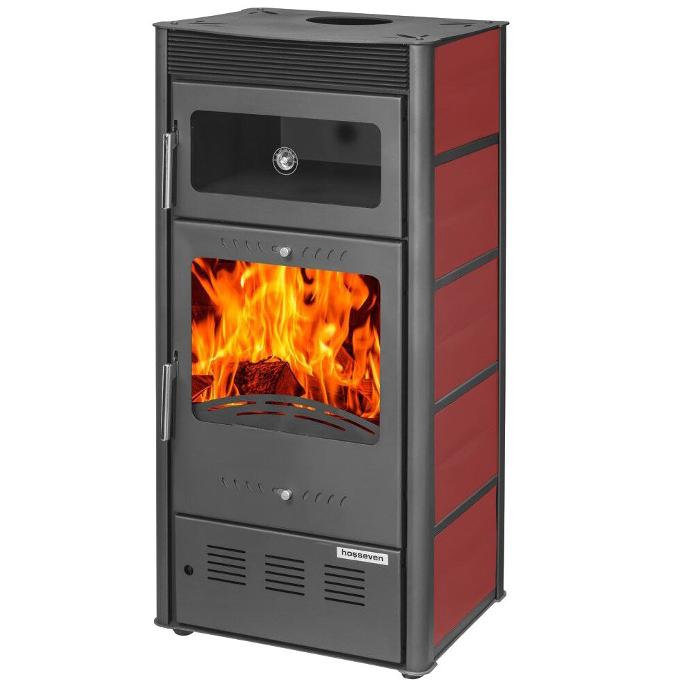 Печь отопительная дровяная Hosseven Rose Oven Burgundy 5065