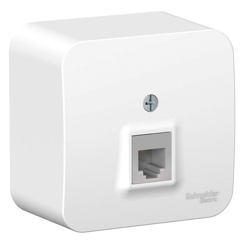 Розетка телефонная Schneider Electric Blanca RJ11 BLNIA011001 одноместная с изолирующей пластиной