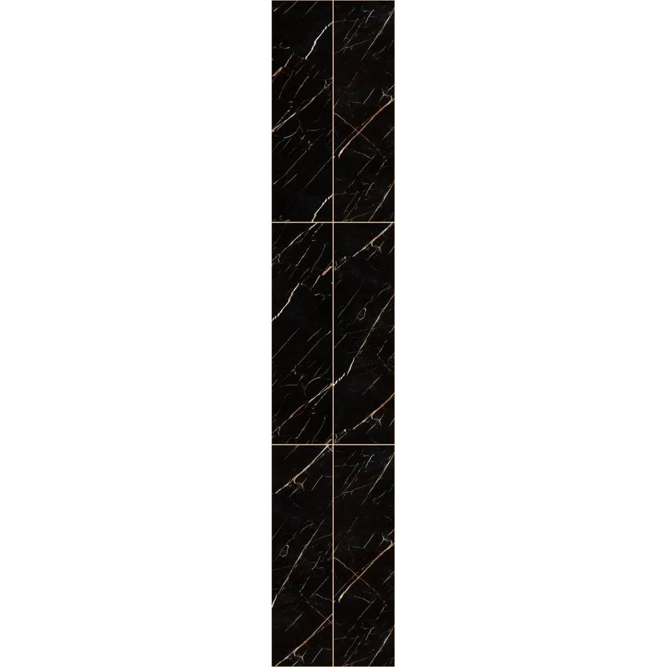 Панель стеновая ПВХ Панельпласт Ultra Marble Black straight 2700х250х8 мм