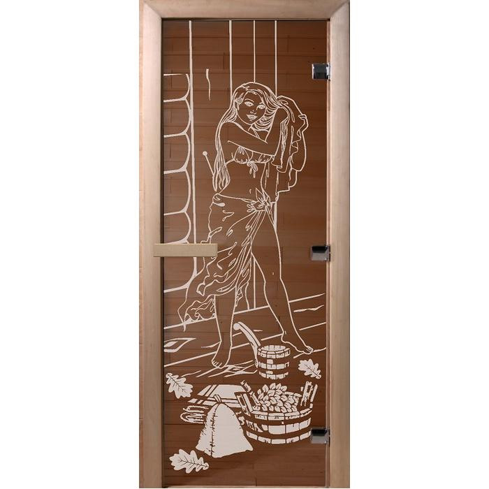 Дверь для бани Doorwood DW00088 800х2000 мм бронза Дженифер