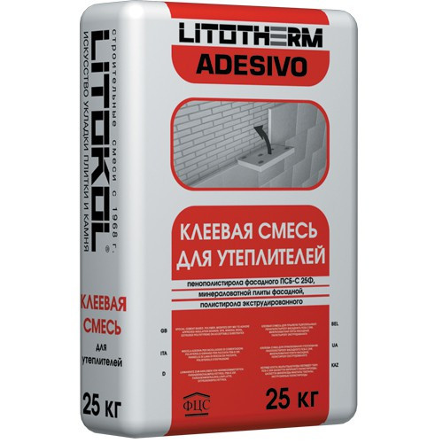 Клей для утеплителя Litotherm Adesivo 25 кг серый