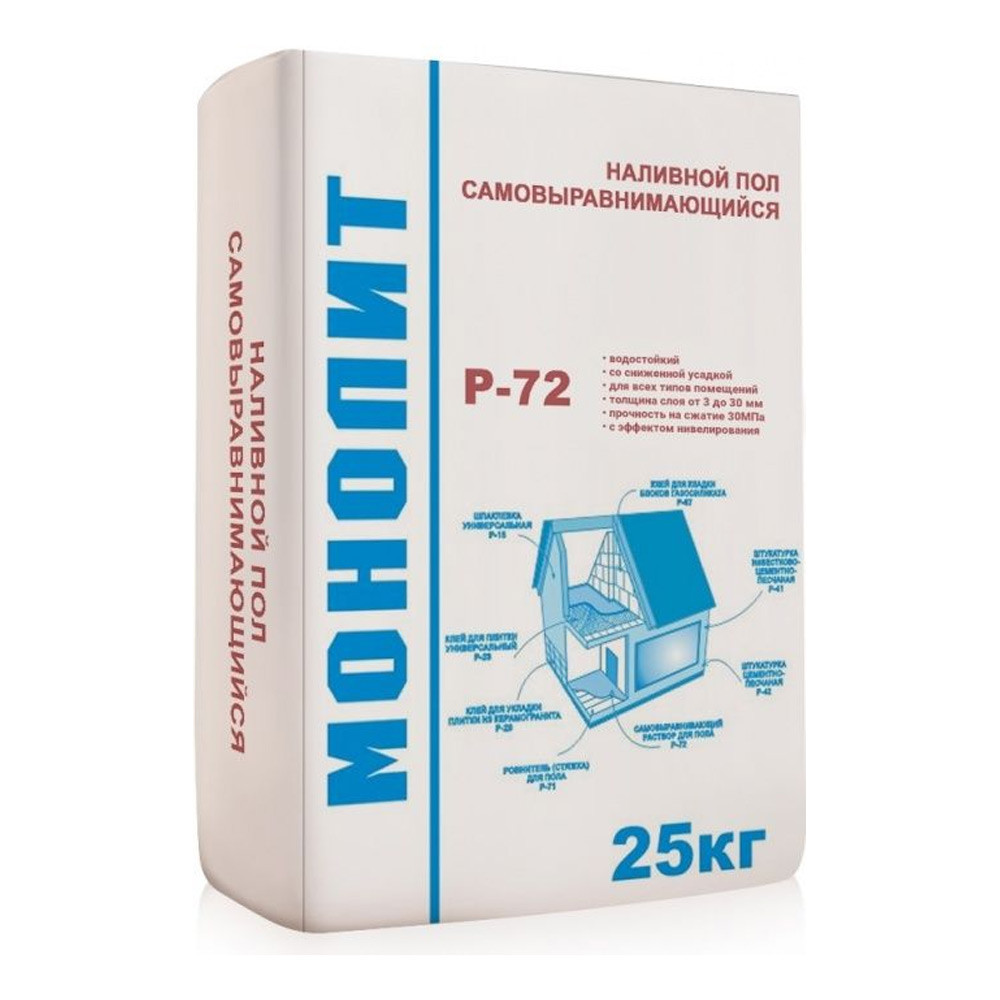 Пол наливной финишный Монолит Р-72 25 кг