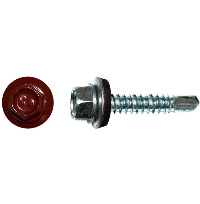 Саморез кровельный Kenner ск55193011ф 5,5х19 мм Ral 3011 красно-коричневый 300 штук