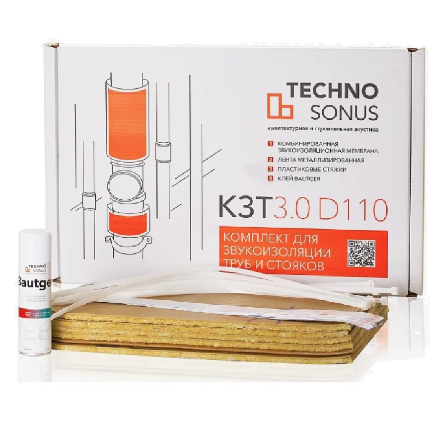 Комплект для звукоизоляции труб TechnoSonus 3.0 D110