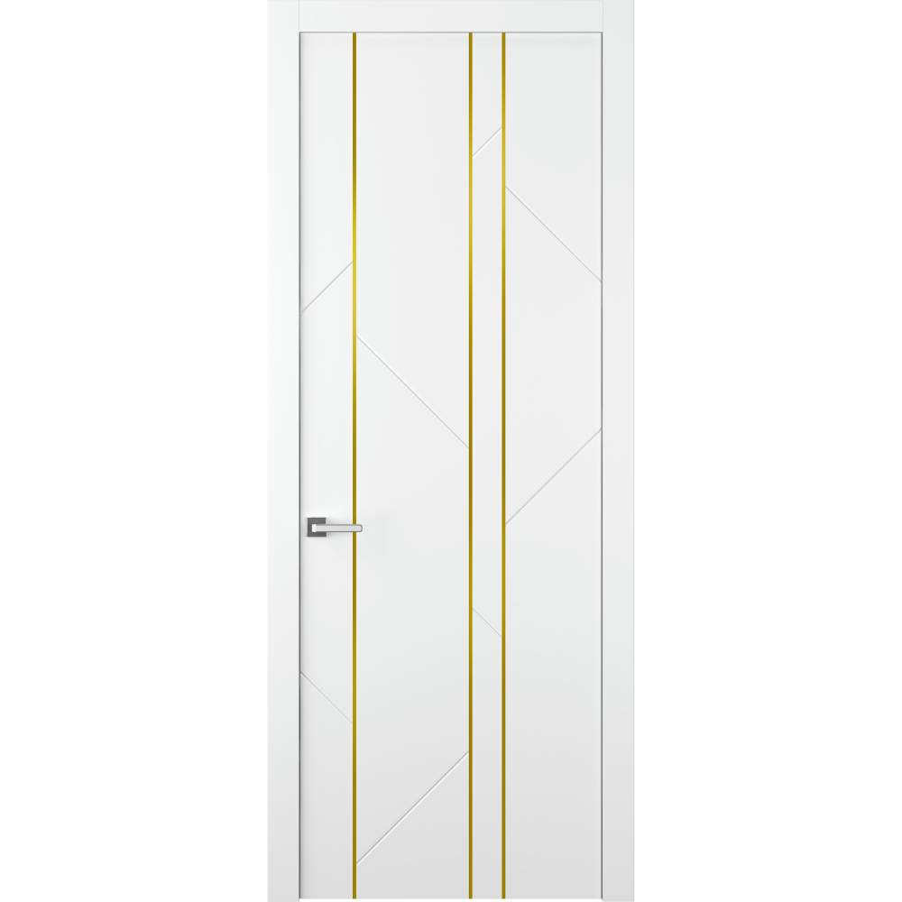 Дверное полотно Belwooddoors Флекс 1 белое с золотым молдингом 2000х800 мм