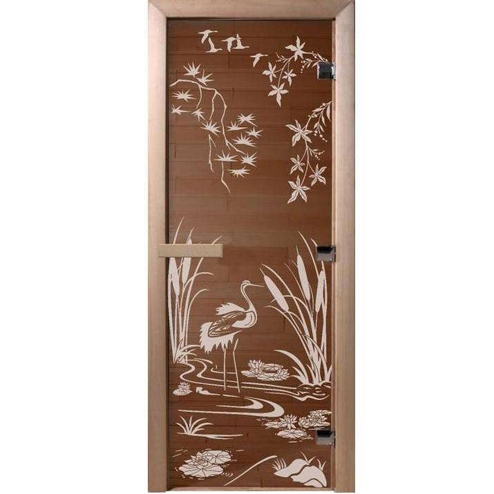 Дверь для сауны стеклянная Doorwood DW00045 Камышовый рай бронза 700х1900 мм