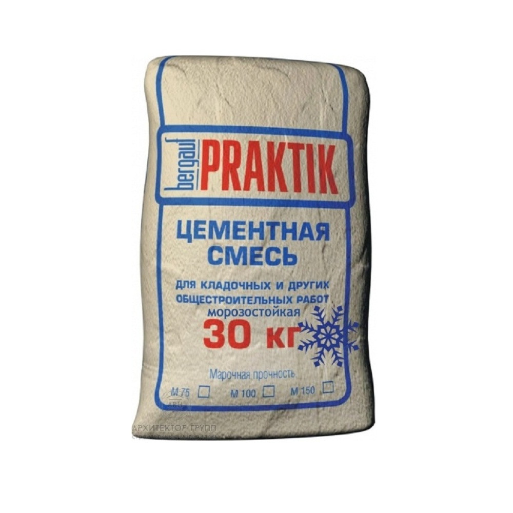 Цементная смесь Bergauf Praktik М-100 морозостойкая, 30 кг