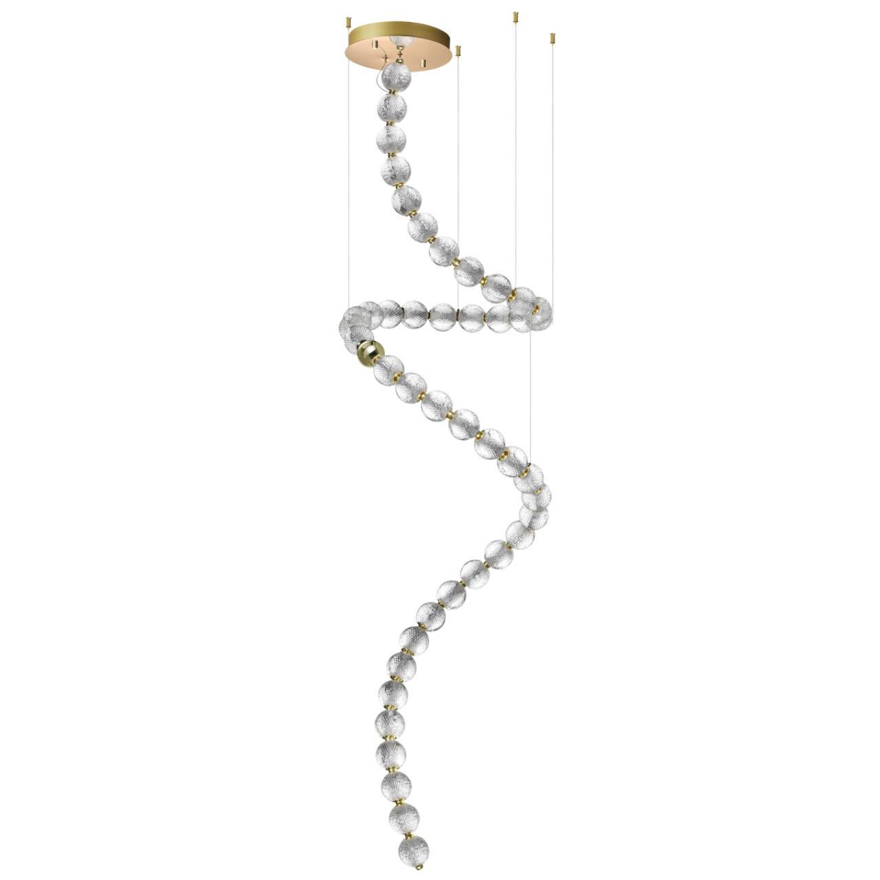 Люстра подвесная каскадная Odeon Light Crystal L-Vision ODL23 413 LED 132W 4000K 6600 Лм золотая