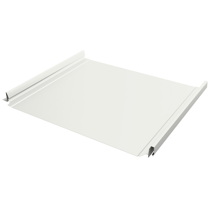 Кликфальц Grand Line Pro Satin 0,5 мм Ral 9003 сигнальный белый с пленкой на замках резка
