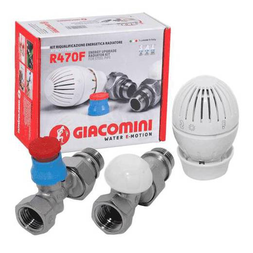 Комплект термостатический Giacomini R470FX012 R470F для бокового подключения радиатора прямой